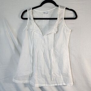 GAP White Ruffle Trim Blouse